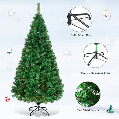 Costway 5Ft Artificial PVC Christmas Tree Stand Indoor Outdoor Green