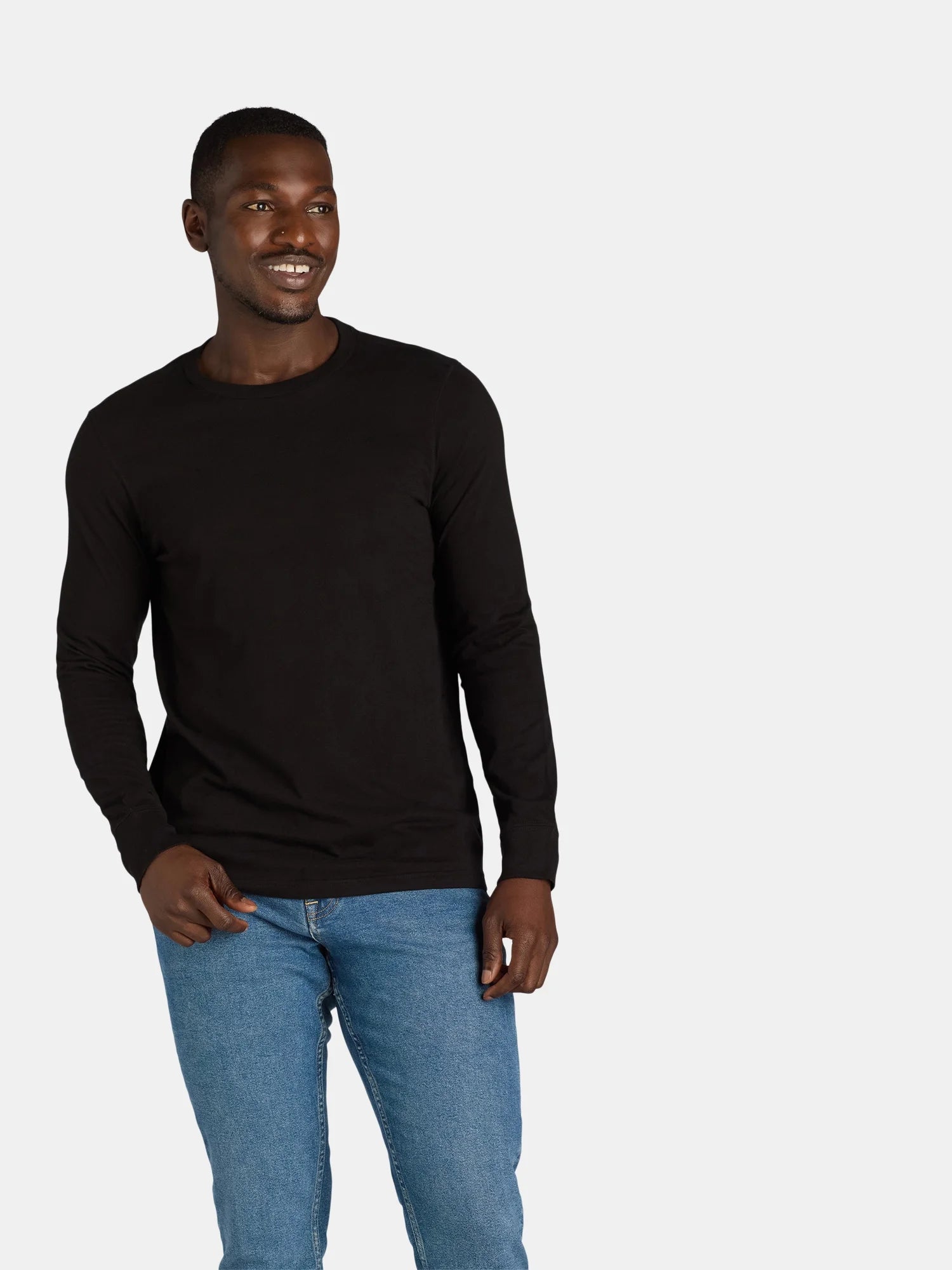 George Men's and Big Men's 3-Pack Crewneck Tee with Long Sleeves, Sizes XS-3XLT