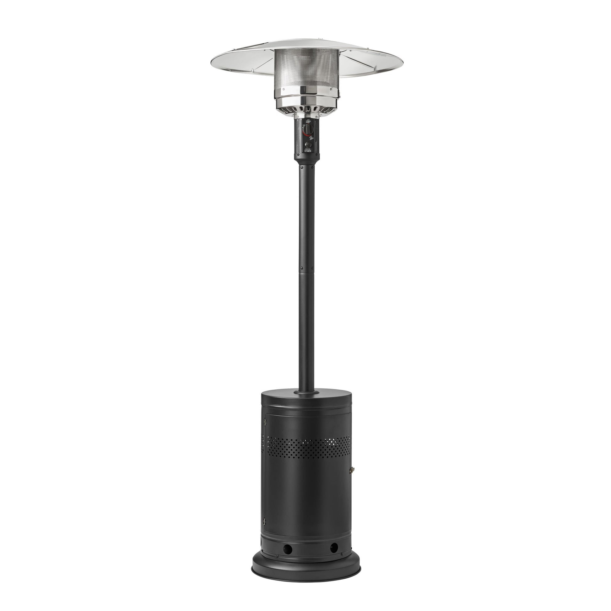 Mainstays 48,000 BTU Propane Gas Outdoor Freestanding Metal Patio Heater, Black