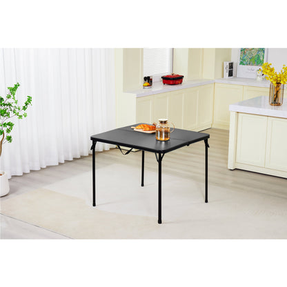 Mainstays 34" Square Resin Fold-in-Half Table, Rich Black