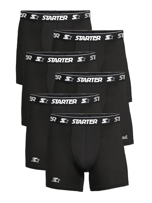 Starter Men’s and Big Men’s Active Performance Boxer Briefs, 6-Pack, Sizes S-5X