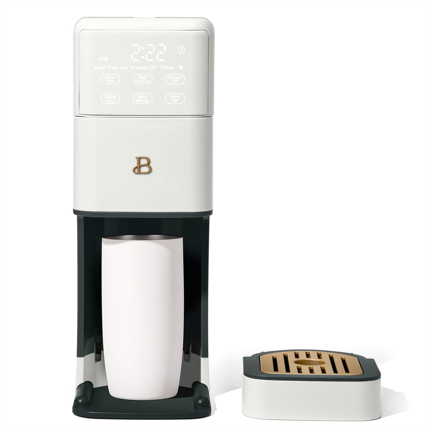 Beautiful Perfect Grind™ Programmable Single Serve Coffee Maker, White Icing by Drew Barrymore