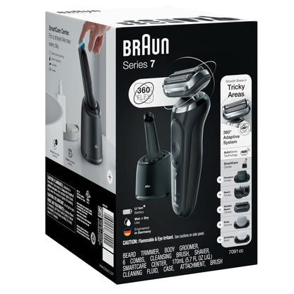 Braun Series 7 7091cc Flex Electric Razor for Men, Black