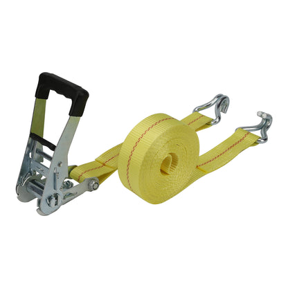 Hyper Tough Brand 2”x27" Tie down Straps with over Size  Ratchet Handle 3333lbs, Work Load with DJ-Hooks Single Pack