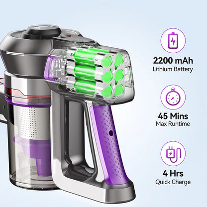 INSE Cordless Vacuum Cleaner,6-in-1 Stick Handheld Vacuum 25kPa Ultra-Light for Carpet Floor Pet Hair,N660