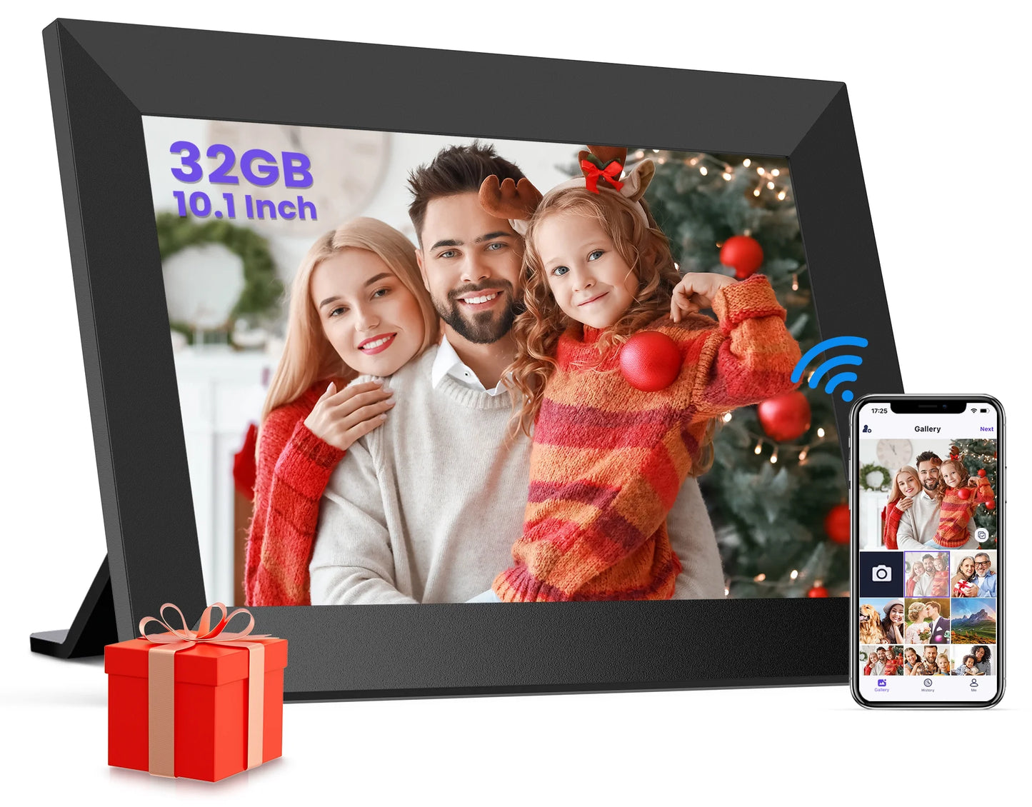 GIROOL WiFi Digital Picture Frame, 10.1" Digital Photo Frames,Smart IPS Touch Screen Photo Frame, Built-in 32GB Memory, Share Instant Photo from Anywhere , Supports Micro SD Card, Best Gift Choice