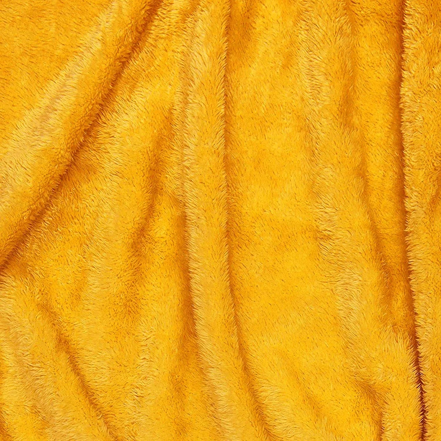 Exclusivo Mezcla Plush Fuzzy Large Fleece Throw Blanket (50" x 70",Mustard Yellow)- Soft, Warm& Lightweight