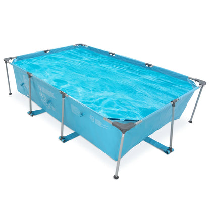 Naipo 10 ft Swimming Pool 118”* 79“ Above Ground Outdoor Rectangular Frame Pools Blue Family Outdoor Use (Pump NOT Included)