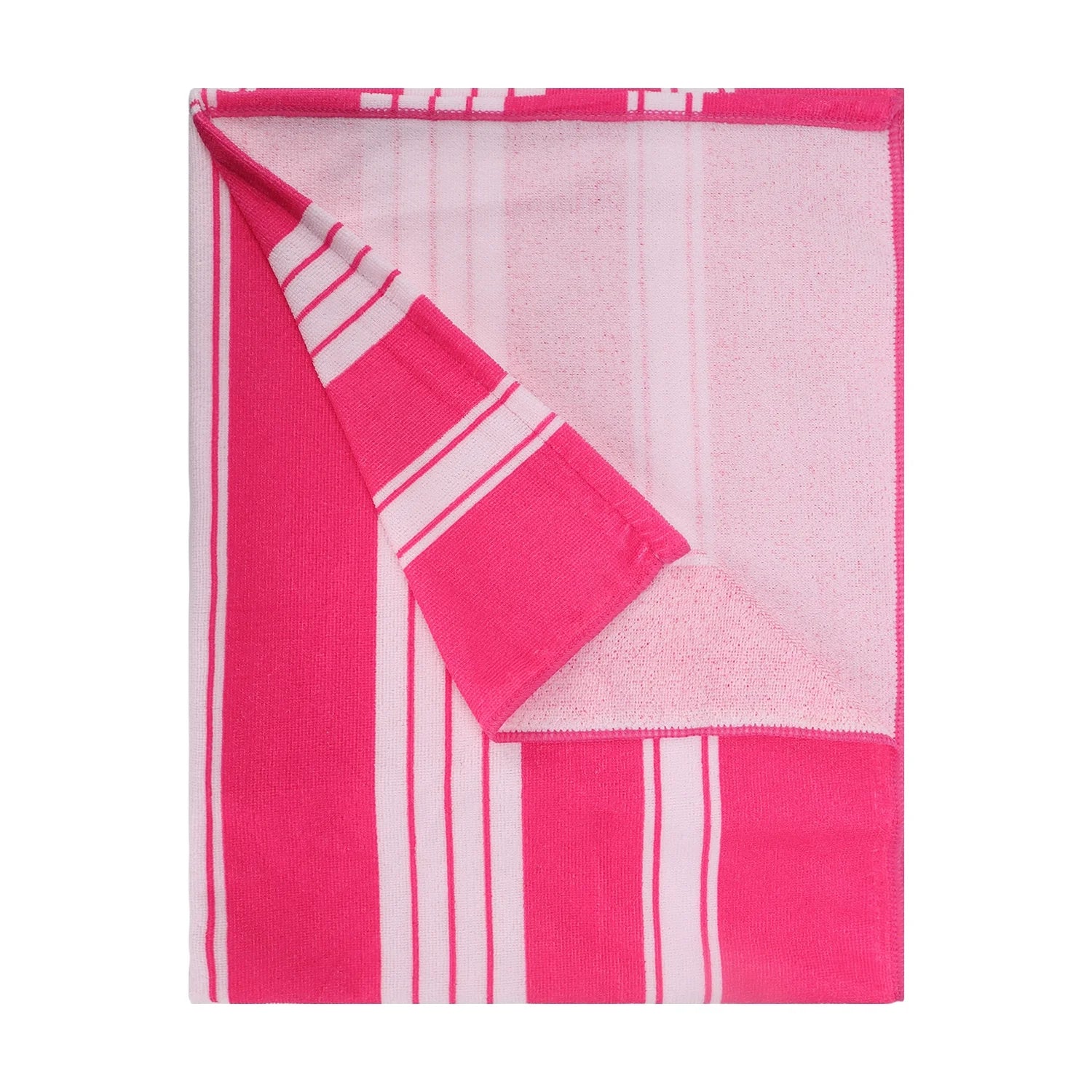 Smuge 2 Pack Oversized Cabana Stripe Beach Towels, 60x30 inches Microfiber Outdoor Large Swim Towel for Adults (Rose Red)