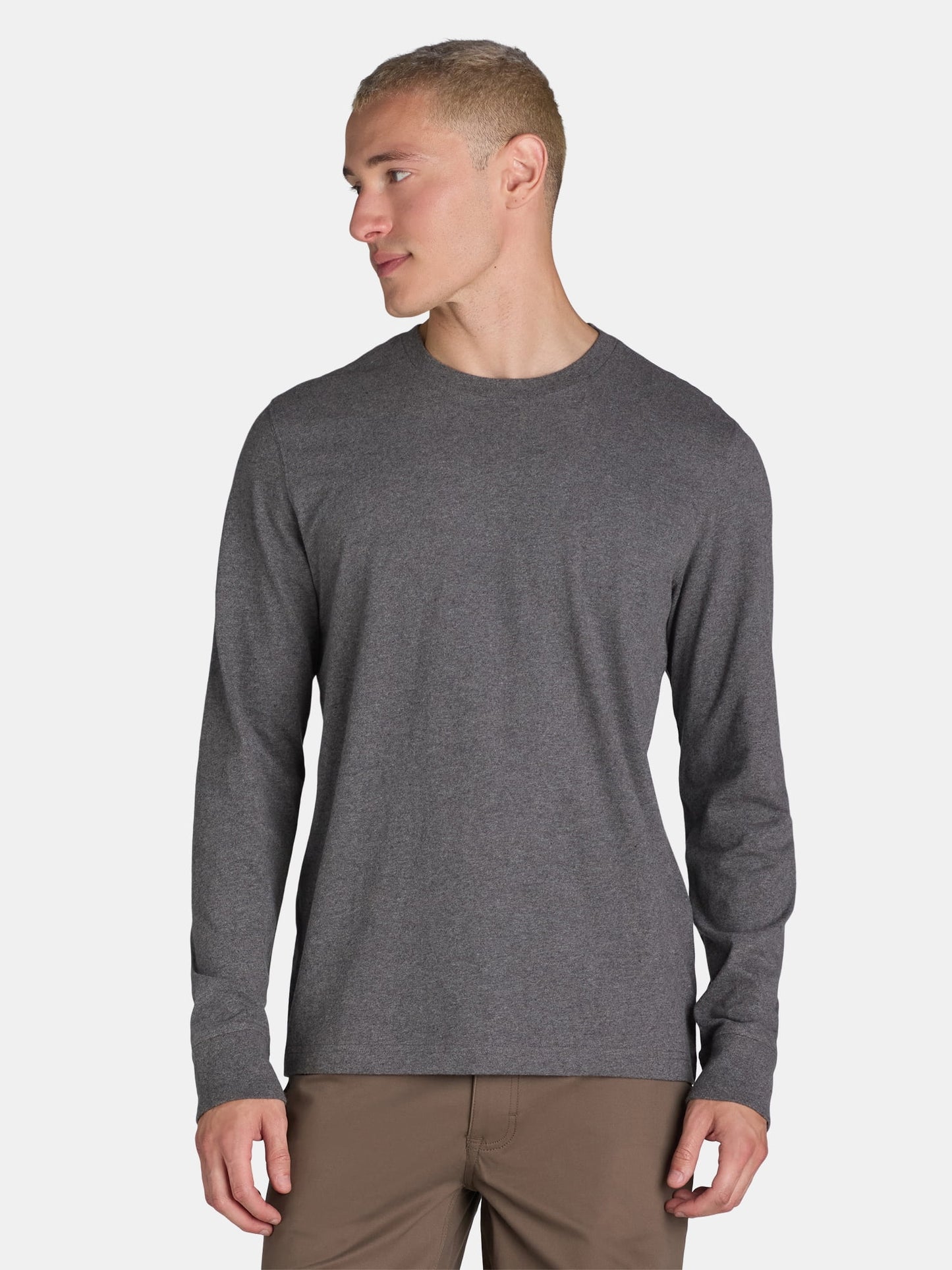 George Men's & Big Men's Crewneck T-Shirt with Long Sleeves, Size XS-3XLT