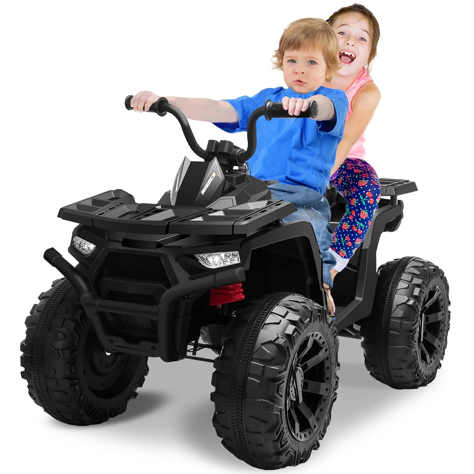 Joyracer 24V 2-Seater Kids Ride on Toy, 400W Motors, 9AH Battery Powered Electric 4-Wheeler ATV, Black