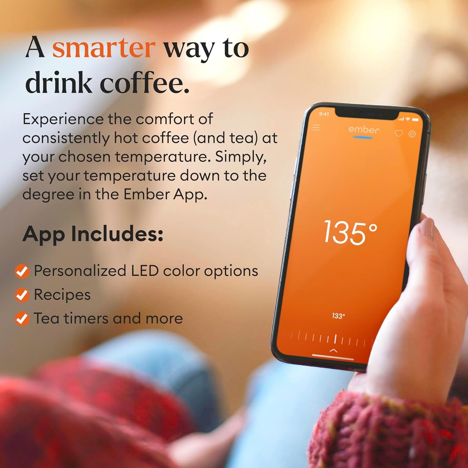 Ember Temperature Control Smart Mug 2, 14 Oz, App-Controlled Heated Coffee Mug with 80 Min Battery Life and Improved Design, Copper