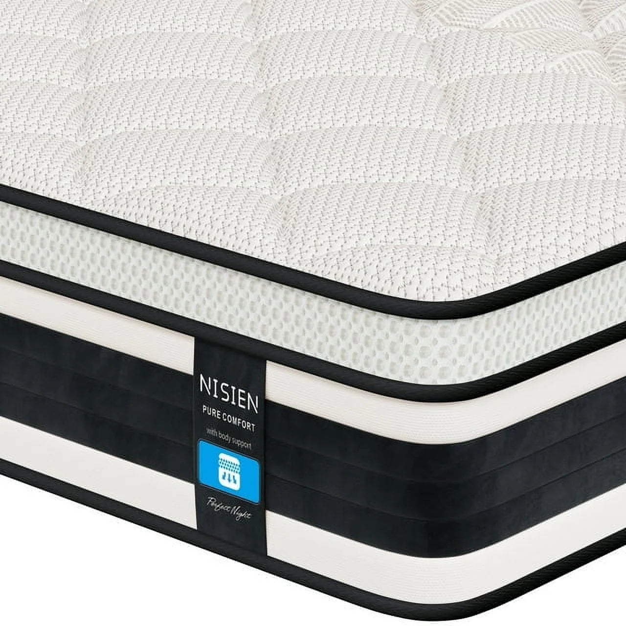 Queen Mattress,Nisien 12 Inch Hybrid Mattress in a Box, Gel Memory Foam Mattress,Individually Wrapped Pocket Coils Innerspring Mattress, Support & Pressure Relief, Medium Firm Feel, 60"*80"*12"