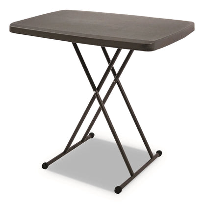 Iceberg IndestrucTable Classic Personal Folding Table, 30 x 20 x 25 to 28 High, Charcoal