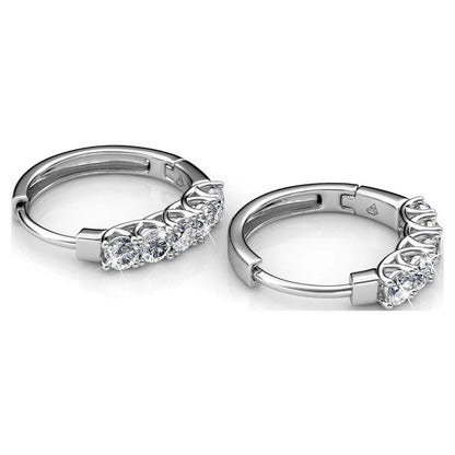 Cate & Chloe Bethany 18k White Gold Plated Hoop Earrings with Swarovski Crystals Gift for Women