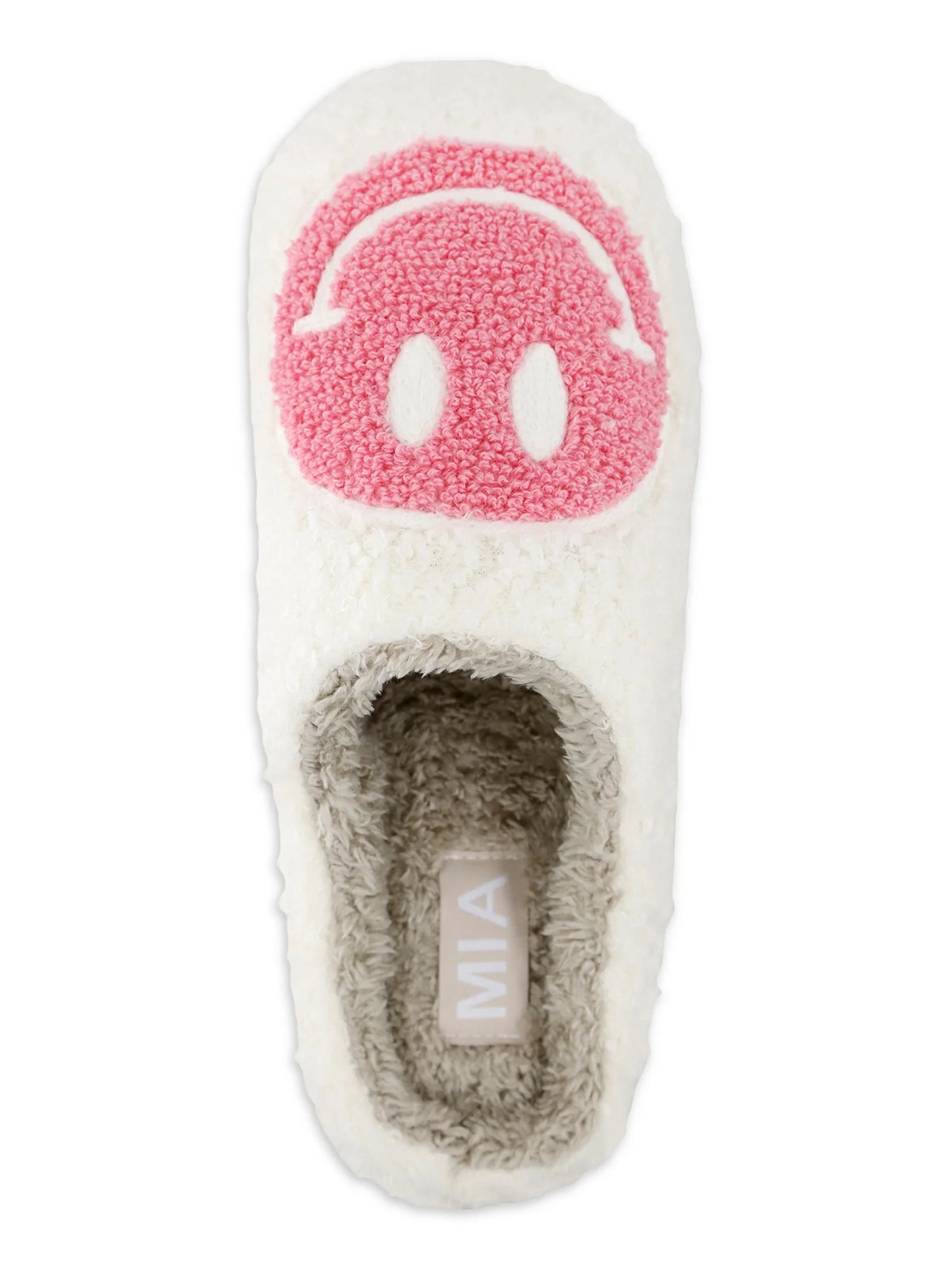 S+R Women's Smiley Graphic Cozy Slide Slipper