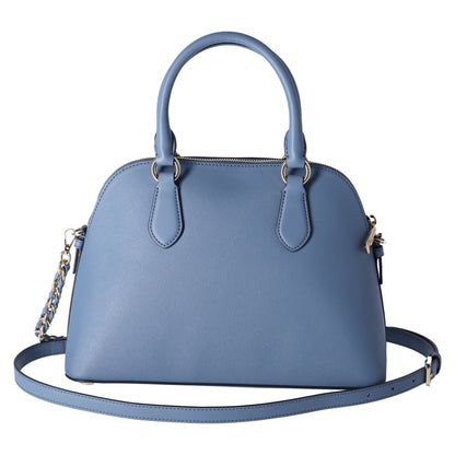 Michael Kors Veronica Medium Dome Satchel Crossbody Denim Blue Saffiano Leather