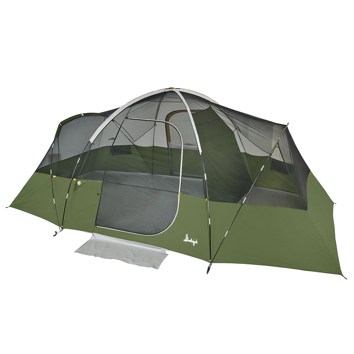 Slumberjack Aspen Grove 8-Person 2 Room Hybrid Dome Tent, with Full Fly, Off-White / Green