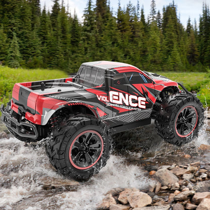 Remote Control Car 1:16 RC Cars , 4WD High Speed 30+ MPH off Road RC Vehicle Truck, All Terrains Electric Toy Trucks with Two Rechargeable Batteries for Boys Kids and Adults Red