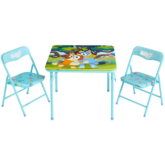 Bluey Kids' 3-Piece Table and Chairs Set, Blue