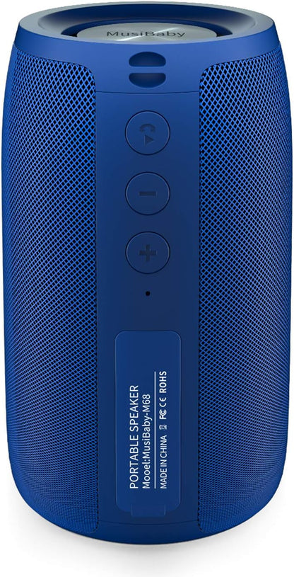 Bluetooth Speaker,MusiBaby Wireless,Waterproof,Outdoor,Portable Speaker,Dual Pairing,Loud Stereo,Booming Bass,24H Playtime Wireless Speaker for Home,iPhone,Party,Gifts(Blue)