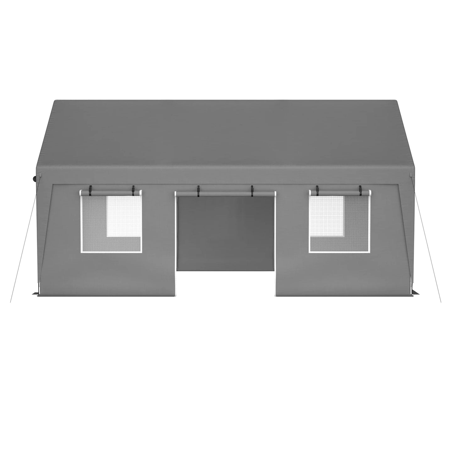 LZBEITEM Carport, 13' x 20' Heavy Duty Carport with Roll-up Sidewall and Ventilated Windows, Portable Outdoor Garage for Car, Truck, SUV, Boat, Car Canopy with All-Season Tarp, Gray, Height 9.8'