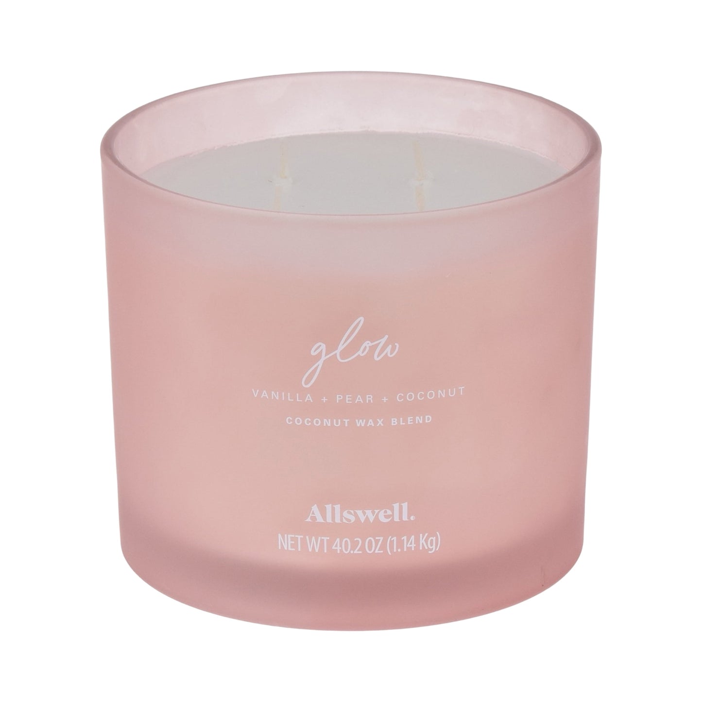 Allswell Glow (Vanilla + Pear + Coconut) Scented 4-Wick Spa Jar Candle 40.2oz