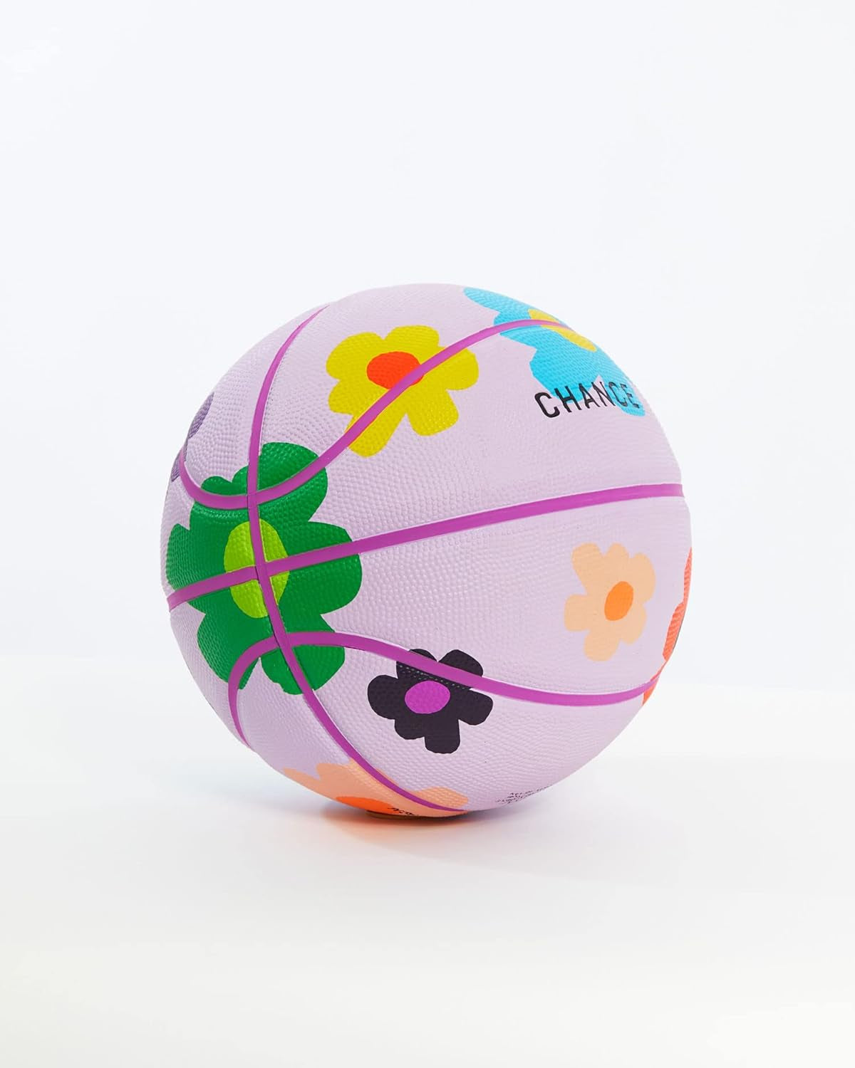 Chance Premium Design Printed Rubber Outdoor & Indoor Basketball, Bloom Light Purple