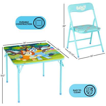 Bluey Kids' 3-Piece Table and Chairs Set, Blue