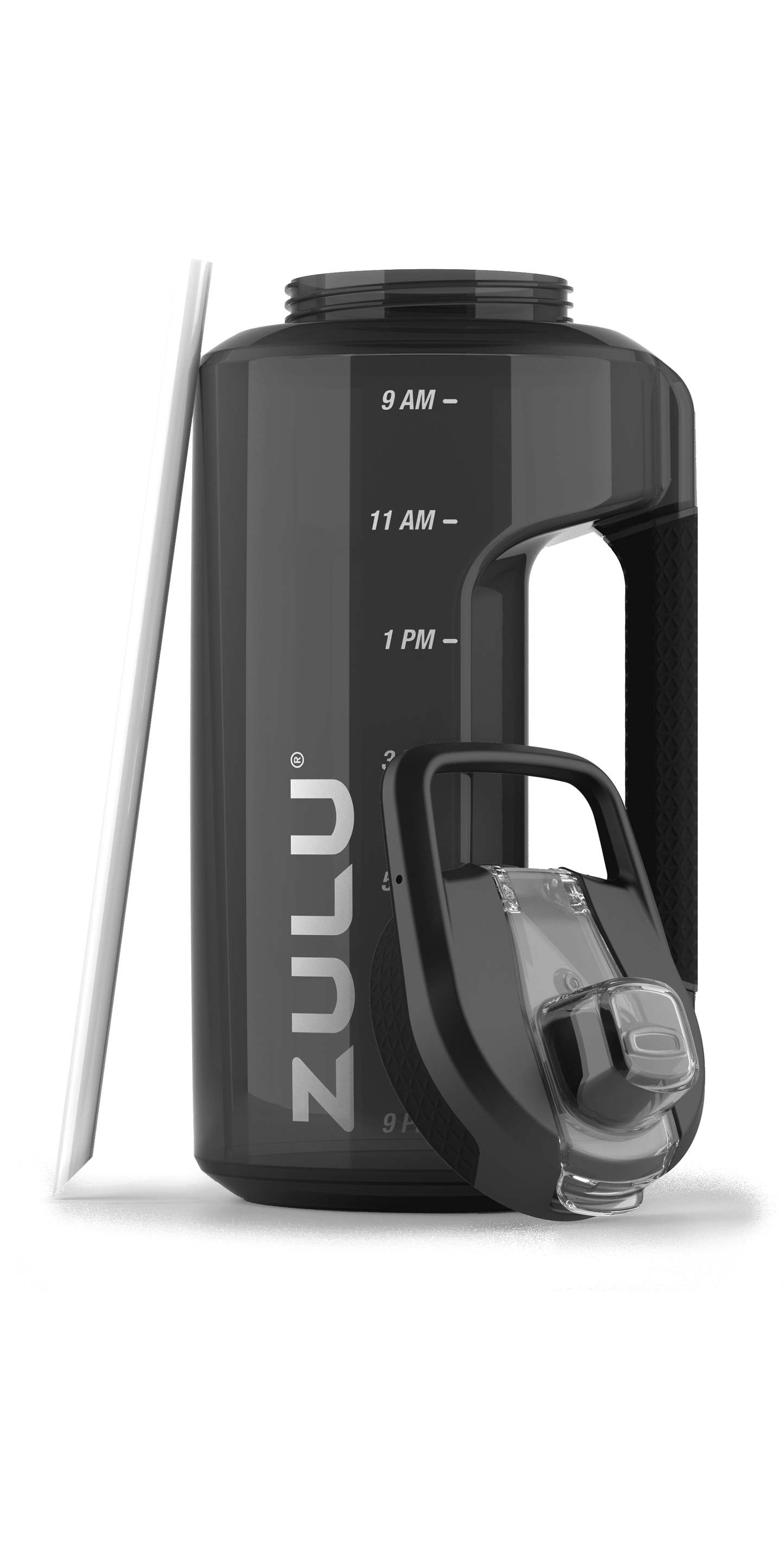 ZULU Black 64oz Half Gallon Plastic Goals Water Bottle Jug