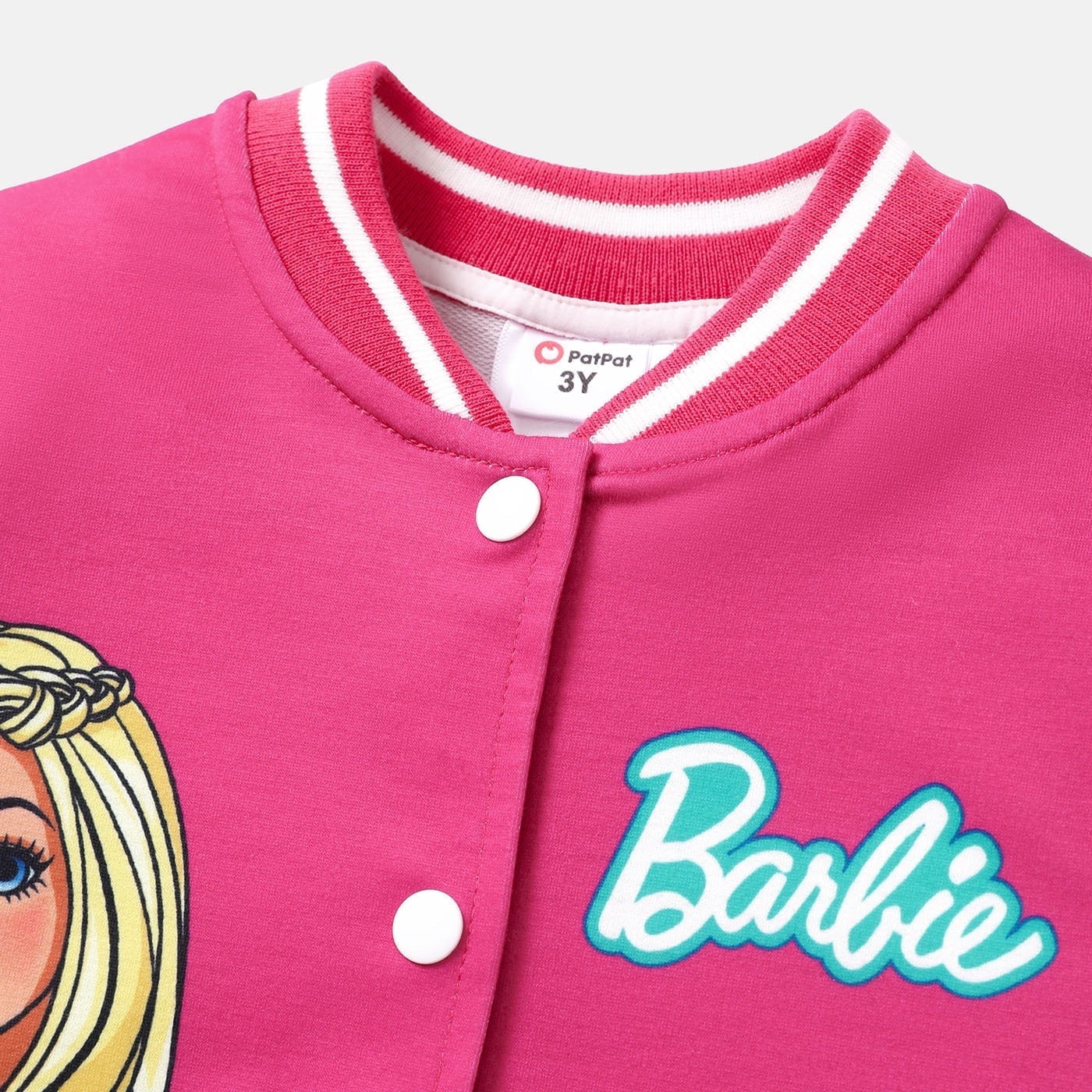 Barbie Girls Bomber Jacket Graphic and Letter Print Colorblock Lightweight Sweatshirt Varsity Jacket Gift Sizes 3-10