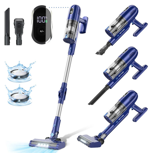 PrettyCare Lightweight Stick Cordless Vacuum Cleaner for Pet Hair Carpet Hard Floor Vacuum Cleaner P1