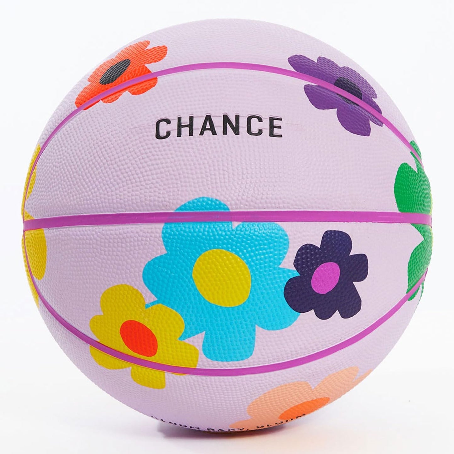 Chance Premium Design Printed Rubber Outdoor & Indoor Basketball, Bloom Light Purple