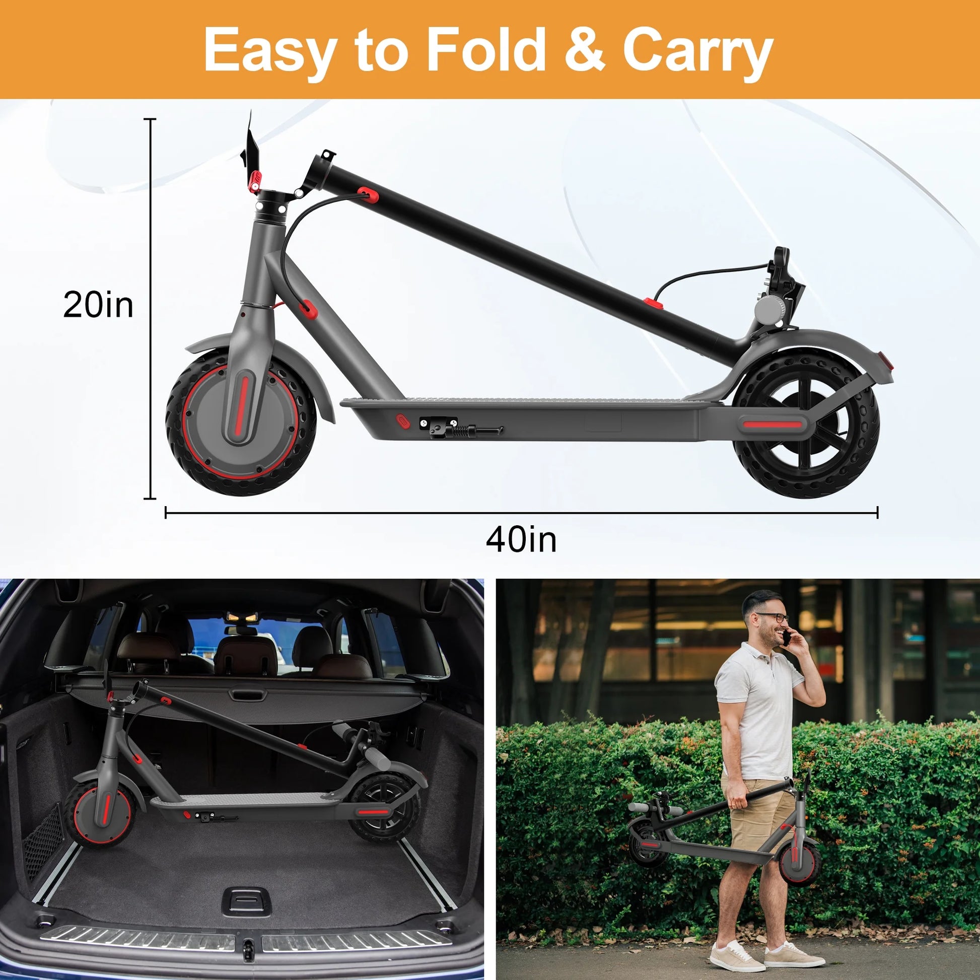 Electric Scooter VT01 350W 8.5' Foldable Scooter for Adults with APP and High Speed of 19MPH