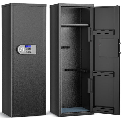 TELAM 12 Rifle Gun Safe, Gun Safes for Home Farm Gun Cabinet, Large Unassembled Rifle Safe with 2 Removeable Shelves, Quick Access Gun Cabinet with Digital Keypad