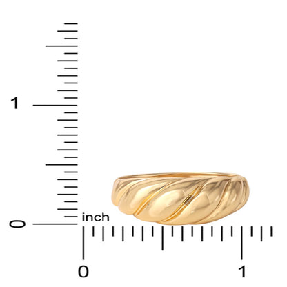 Women’s Gold Plated Sterling Silver Ribbed Dome Ring