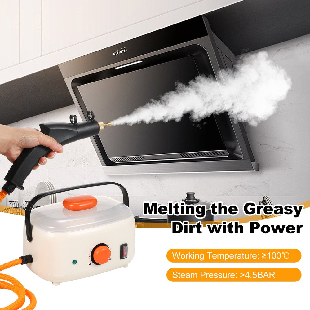 Anself 2500W Handheld Steam Cleaner, 1500ml Electric High Pressure Steam to Remove Dirt, Grime, Grease for Home Use, Kitchen, Bathroom, Car Detailing, Floor