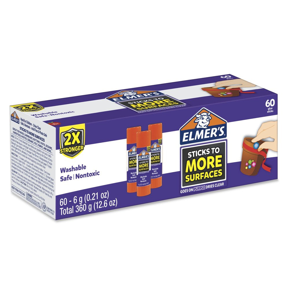 Elmer’S Extra Strength Washable School Glue Sticks, Disappearing Purple, 6 Gram, 2 Count