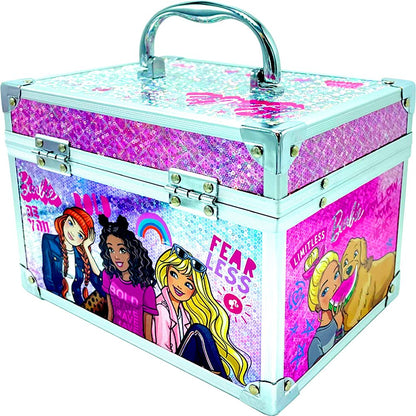 Barbie - Townley Girl Kids' Makeup Set With Train Case for Ages 3+