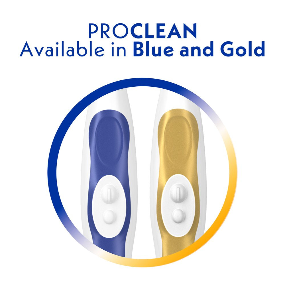 Spinbrush PRO CLEAN Battery Powered Toothbrush, Soft Bristles, 1 Count, Gold or Blue Color May Vary