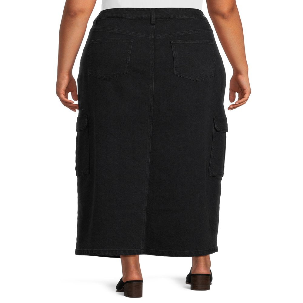  Juniors Plus Size Cargo Maxi Skirt