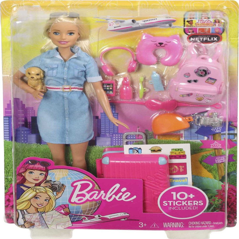 Barbie Dreamhouse Adventures Travel Doll & 10+ Accessories, Working Suitcase, Blonde Fashion Doll