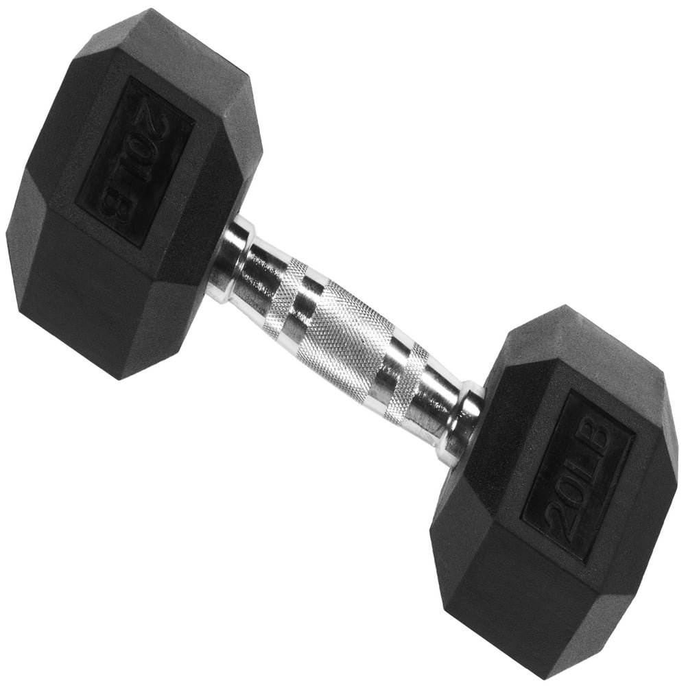 BalanceFrom Rubber Encased Hex Dumbbell, 35LBs, Single