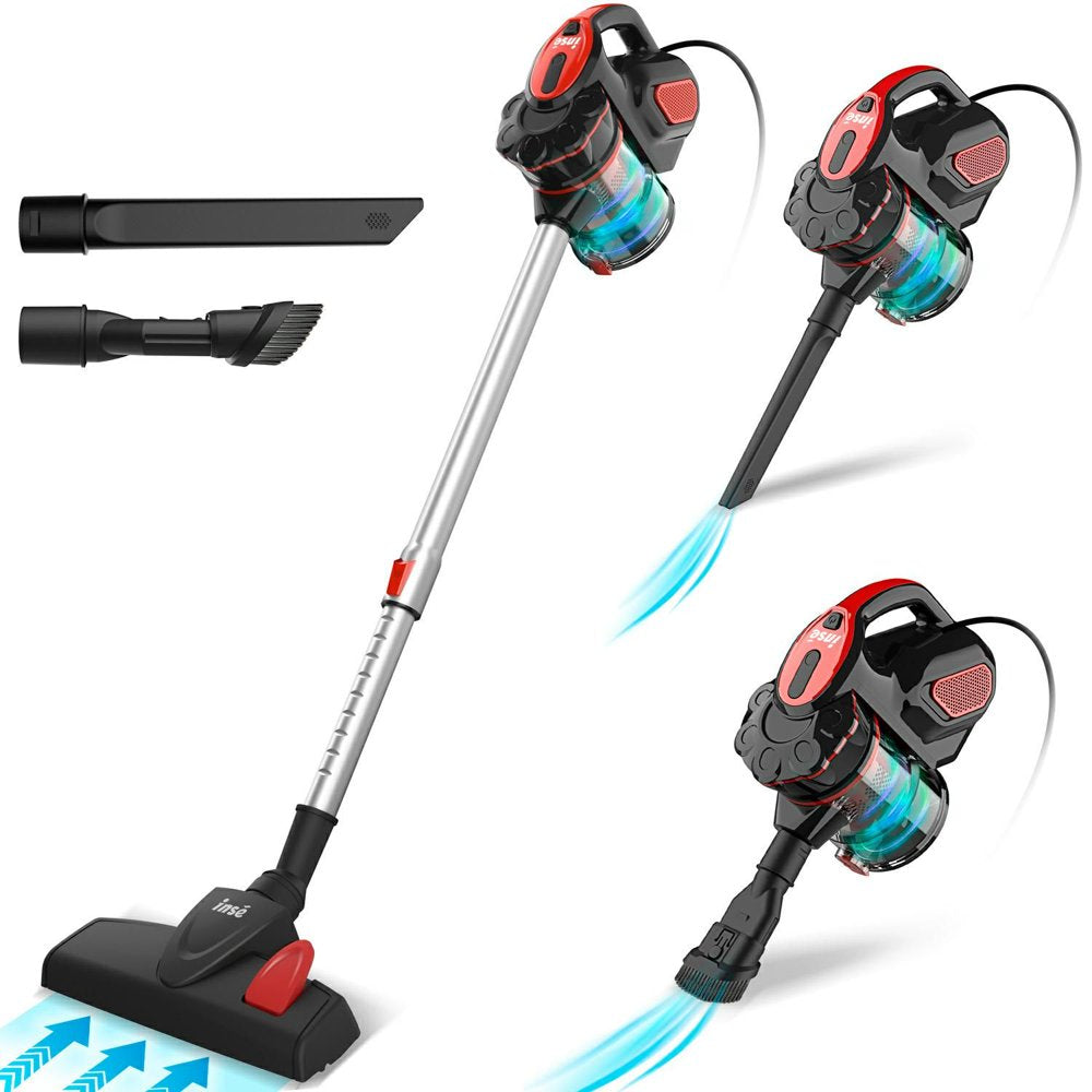 INSE Corded Vacuum Cleaner for Hard Floor Carpet, 3 in 1 Handheld Stick Vacuum Cleaner with 600W Motor, 18KPa