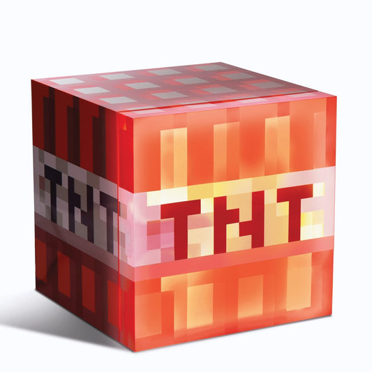 Minecraft Red TNT x9 Can Mini Fridge 6.7L x1 Door Ambient LED Lighting 10.4 in H 10 in W 10 in D