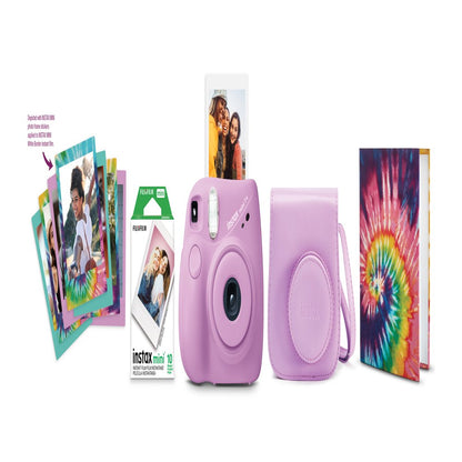 Fujifilm INSTAX Mini 7+ Bundle (10-Pack film, Album, Camera Case, Stickers), Lavender, Brand New Condition