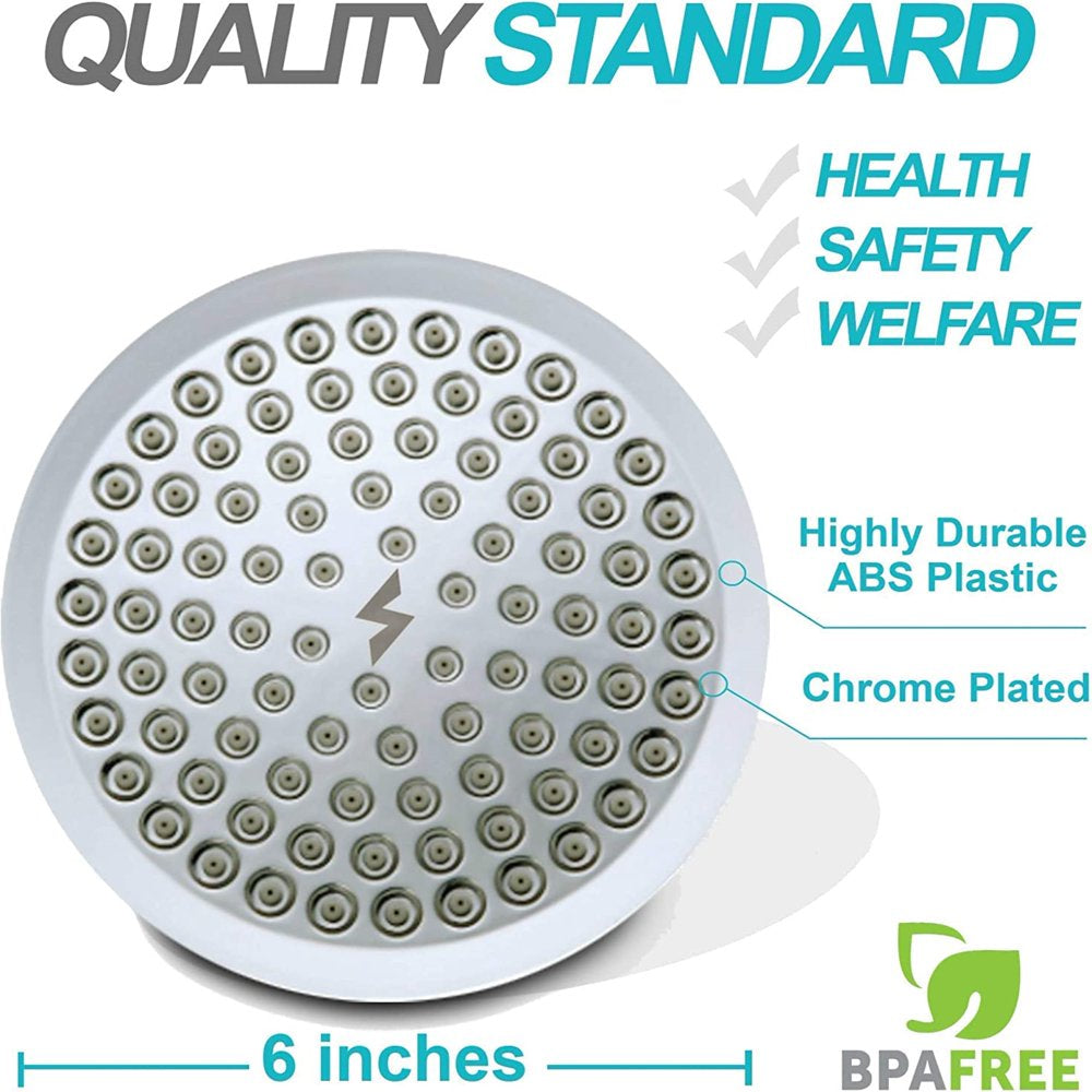 SparkPod 6” Shower Head High Pressure Rain Luxury Modern Chrome Look