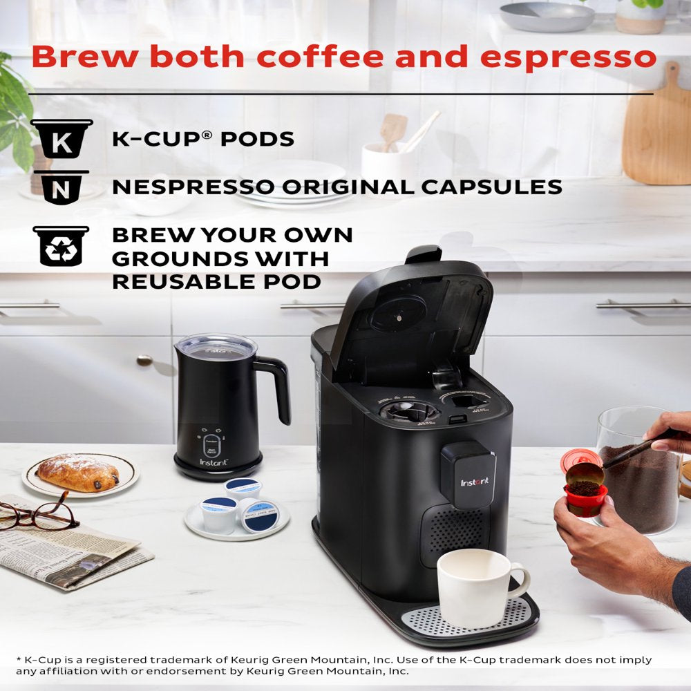 Instant Dual Pod Plus 2-in-1 Coffee Maker and Espresso Maker with Reusable Ground Coffee Pod