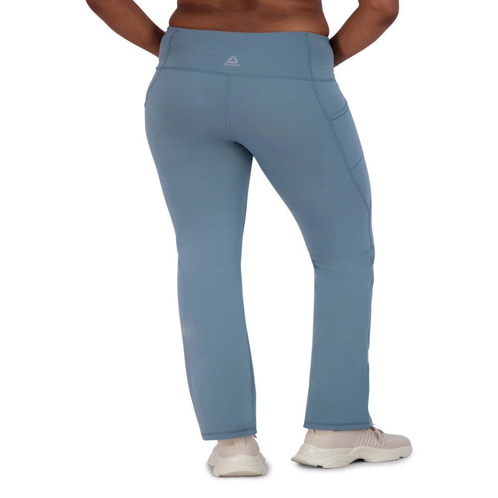 Reebok Women's Everyday High Waist Flair Bottom Yoga Pants with Pockets and 31" Inseam