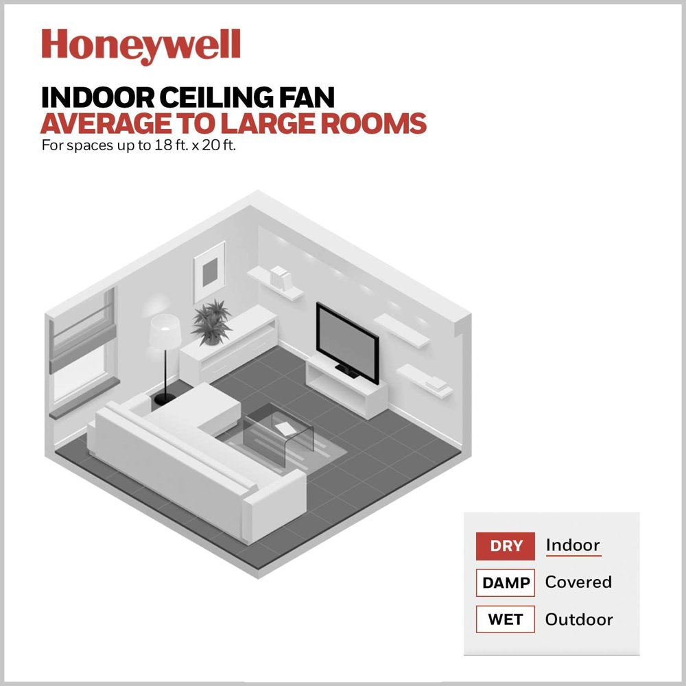 Honeywell Palm Valley 52" Bronze Tropical Ceiling Fan with 5 Palm Blades, 4 Arm Light Kit, Pull Chains & Reverse Airflow